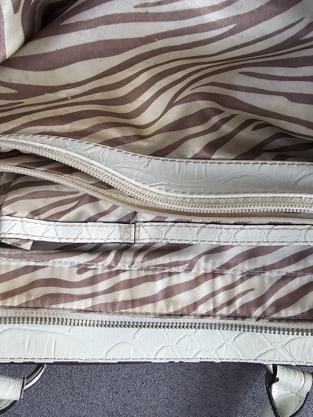 GUESS White Multicolor G-Print Satchel with Silver G Accent - Picture 8 of 8